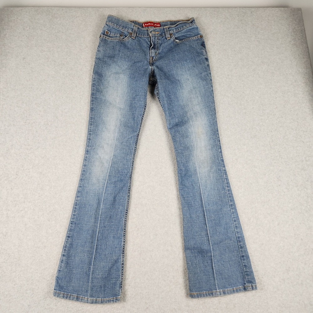 Levi's 518 Bootcut Jeans Womens 3 Blue Denim Faded Super Low Streetwear Grunge